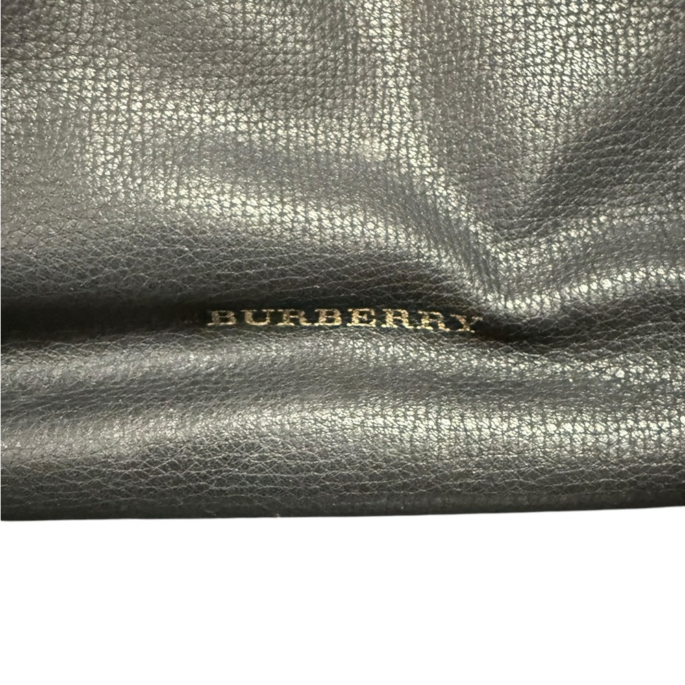 Burberry London Nova Check Black Leather Large Shoulder Tote Bag - Picture 8 of 13